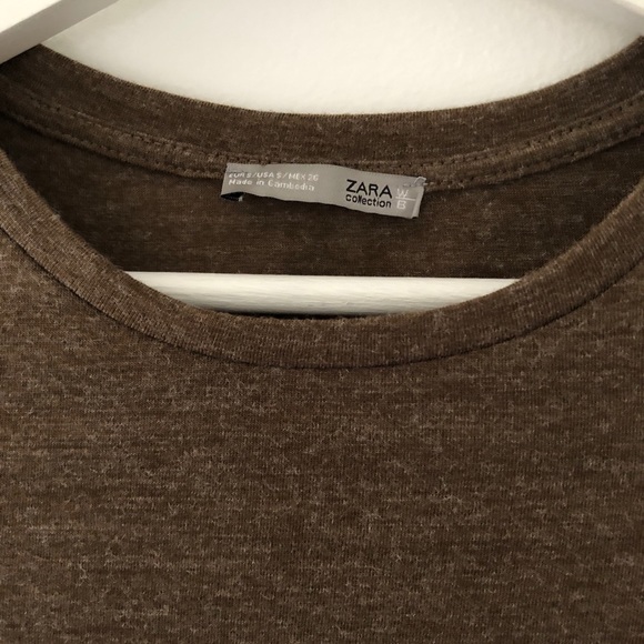ZARA | Knit Khaki Top with Front Knot - Picture 6 of 8